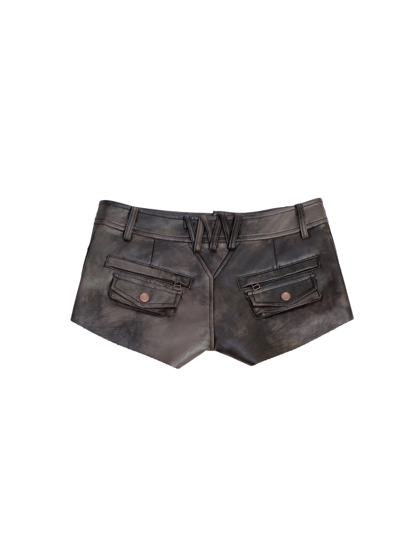 Floirds Market Dark Brown Leather Skort