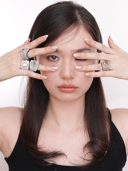 Plank Ateliers 'ALL EYES' Leather Ring