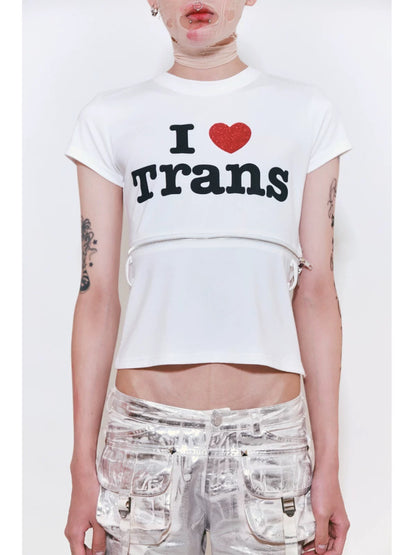 Fruitanari “I LOVE TRANS- HETEROS” Two-Way T-shirt