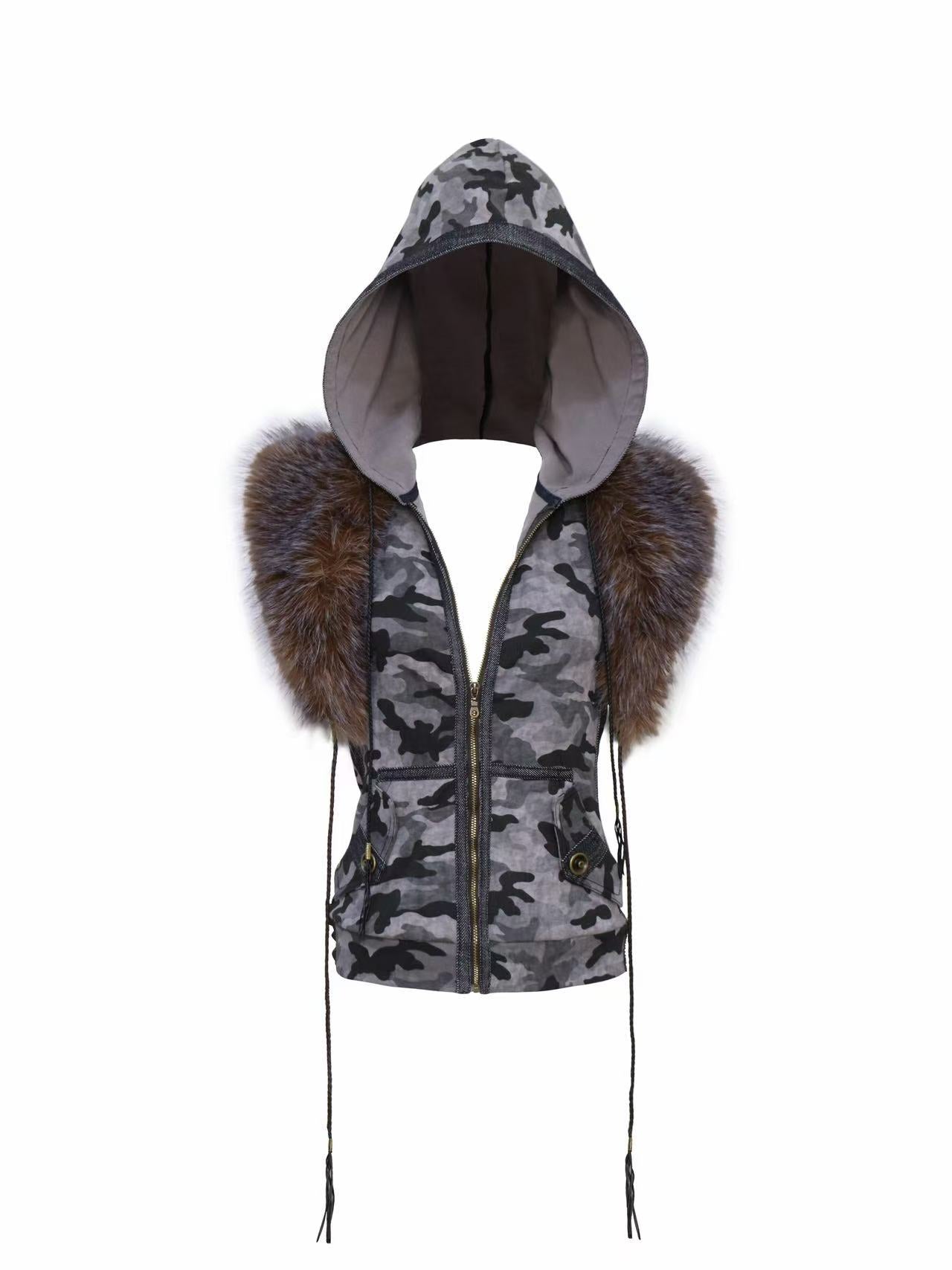 Floirds Market Fur Collar Top