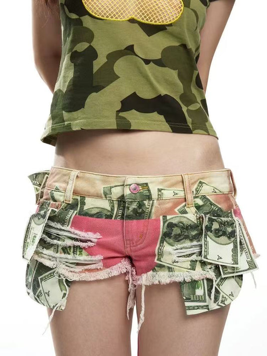 Fruitanari money print shorts
