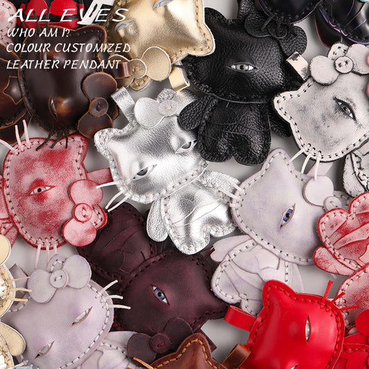 Plank Ateliers 'EYES KITTY' Leather Pendant