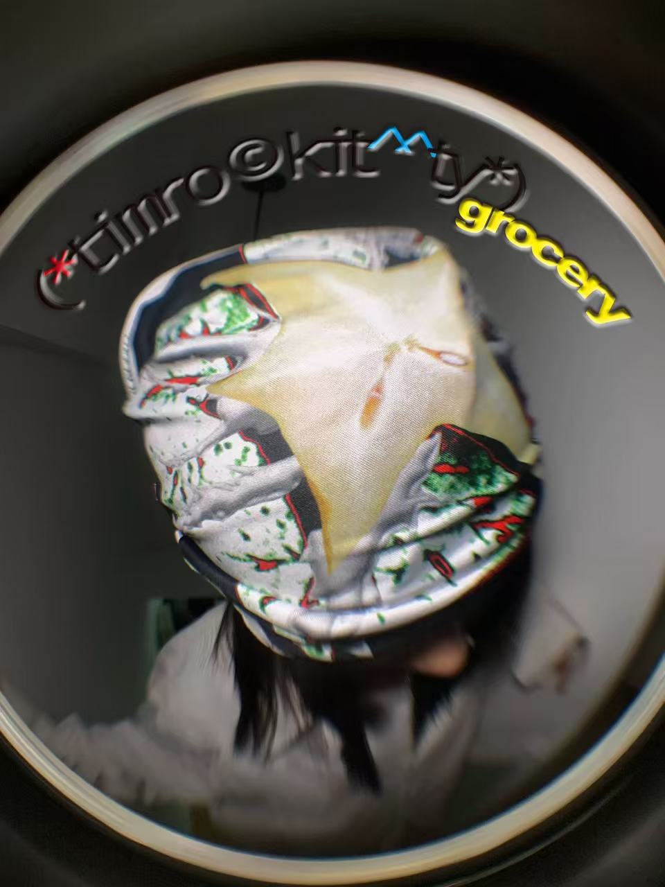 Timrockit Grocery Printed Layered drape headscarf