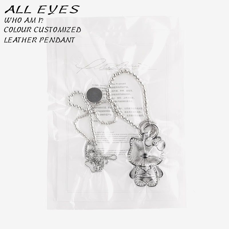 Plank Ateliers 'EYES KITTY' Leather Pendant