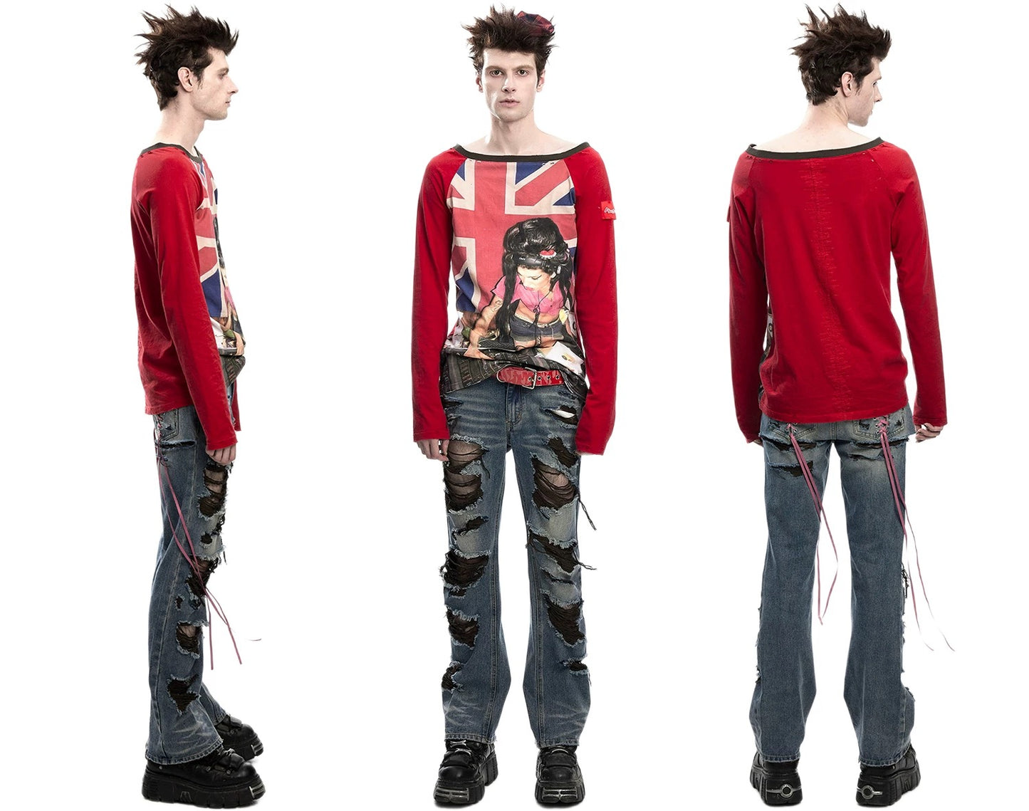 Fruitanari printed loose-fit long-sleeve top