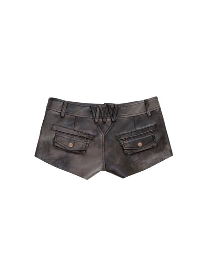 Floirds Market Dark Brown Leather Skort
