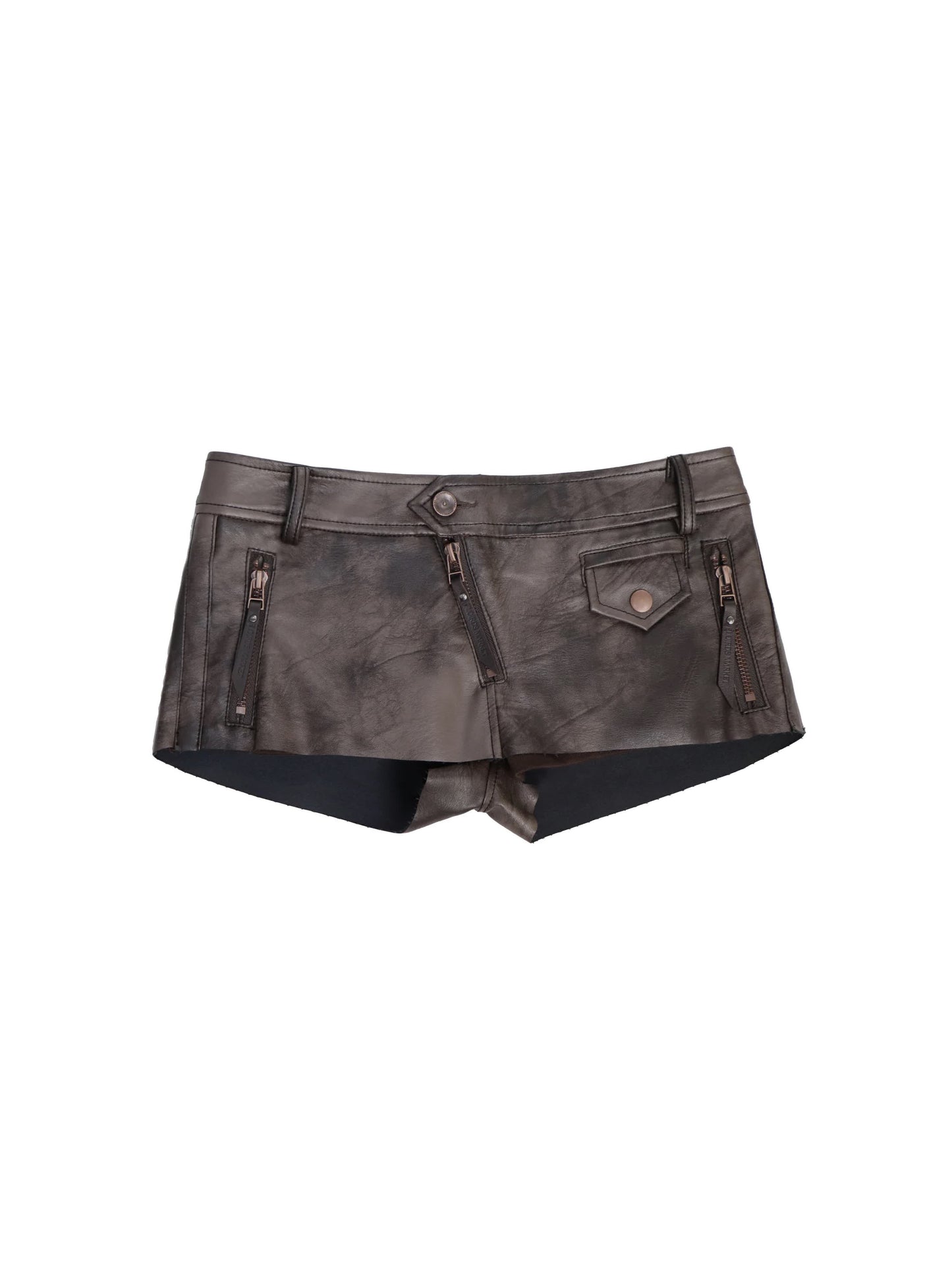 Floirds Market Dark Brown Leather Skort