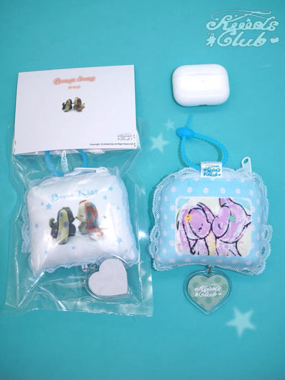 Kiiidsclub 'Brave kiss' Mini Pillow Coin Pouch / Earphone Case