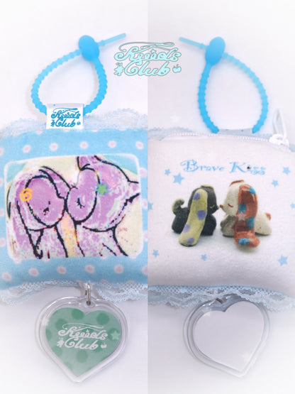 Kiiidsclub 'Brave kiss' Mini Pillow Coin Pouch / Earphone Case