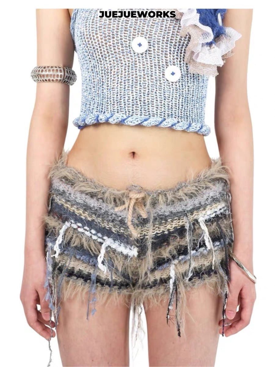 JUEJUEWORKS Hand-Knit Micro Shorts