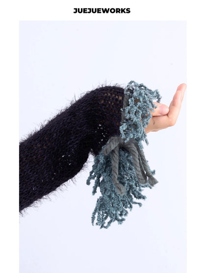 JUEJUEWORKS Hand-Knit Long Sleeve Top