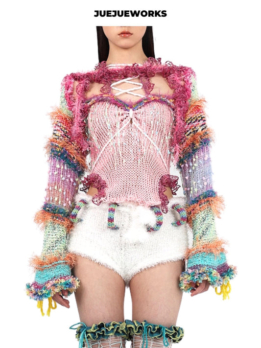 JUEJUEWORKS Hand-Knit Shrug