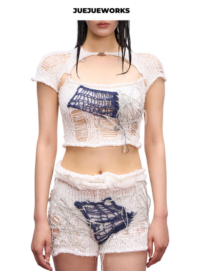 JUEJUEWORKS Hand-Knit Micro Shorts