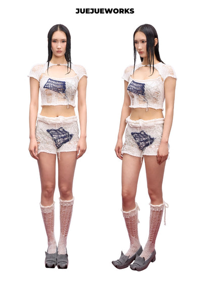 JUEJUEWORKS Hand-Knit Micro Shorts