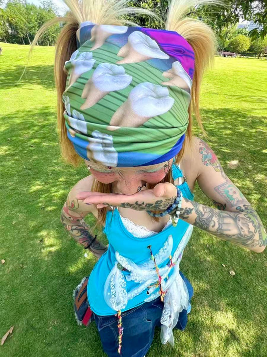 Timrockit Grocery "headache" Printed multifunctional scarf