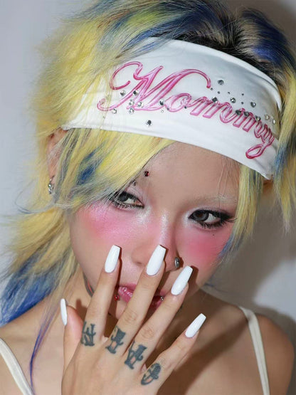 Timrockit Grocery “hello mommy" Embellished wide headband